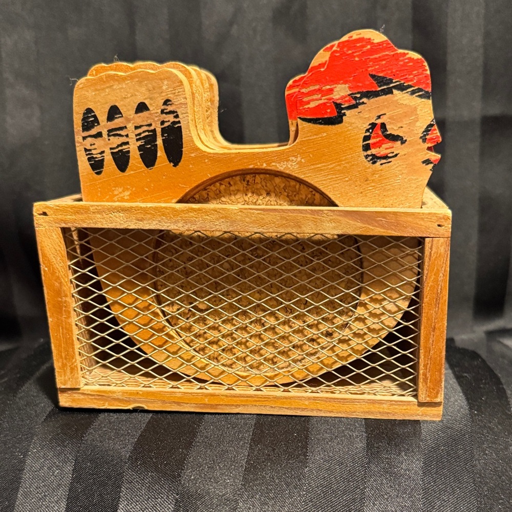 DIY PROJECT! Vintage Wooden Rooster Coasters with Wood Holder